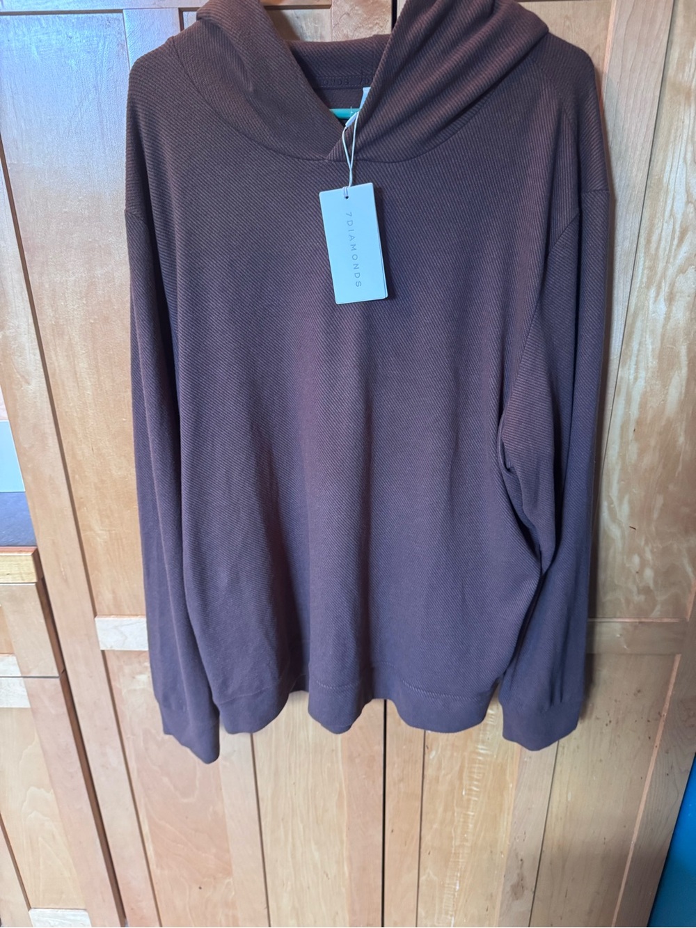 7 Diamonds Chocolate Brown Hooded Long-Sleeve Pullover